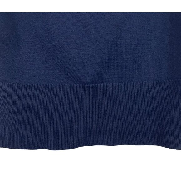 American Living Womens Navy Sleeveless Knit Top With Folded Collar Size Large - Picture 3 of 8